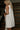 Tabitha Cream Denim Ruffle Mini Dress -close up back/side view
