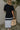 Tegan Navy & Blue Short Sleeve Midi Dress - full body back view
