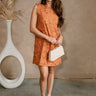 Jessa Light Brown 3D Floral Mini Dress - full body front view