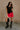 Everleigh Red Denim Cargo Skort - full front view