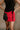 Everleigh Red Denim Cargo Skort - close front view