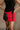 Everleigh Red Denim Cargo Skort - close front view