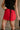 Everleigh Red Denim Cargo Skort - frontal side view