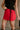 Everleigh Red Denim Cargo Skort - frontal side view