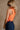 Sara Orange Sleeveless Bodysuit - side view
