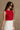 Kyra Red & White Sleeveless Sweater - frontal side view