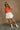 Kyra Orange & White Sleeveless Sweater - full body front view