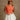Kyra Orange & White Sleeveless Sweater -front view