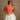 Kyra Orange & White Sleeveless Sweater -front view