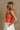 Kyra Orange & White Sleeveless Sweater - close side view