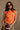 Daisy Orange Ruched Knit Tank Top - close front view
