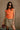 Daisy Orange Ruched Knit Tank Top - front view