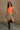 Daisy Orange Ruched Knit Tank Top - full body front view
