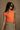 Daisy Orange Ruched Knit Tank Top - frontal side view