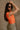 Daisy Orange Ruched Knit Tank Top - close side  view