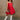 Emily Red Bubble Hem Sleeveless Mini Dress - full body front view 