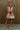 Adalynn Rust & Cream Striped Mini Dress - full body front view
