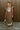 Sophie Brown & Cream Linen Midi Dress - full front view