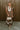 Sophie Brown & Cream Linen Midi Dress - full body front view