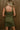 Claudia Olive Buckle Strap Mini Dress - close back view