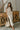 Laney Cream & Brown Striped Tie Front Top - full body front view