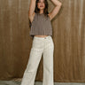 Mariah Cream Denim Pants - full body front view