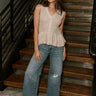 Judy Blue: Shanna Distressed Wide Leg Jeans - full body front view