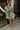 Savannah Green & White Floral Flare Mini Dress- full body view