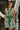 Savannah Green & White Floral Flare Mini Dress- front top view