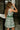 Savannah Green & White Floral Flare Mini Dress- side view