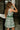 Savannah Green & White Floral Flare Mini Dress- side view