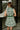 Savannah Green & White Floral Flare Mini Dress- full back view