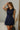 Freya Navy Pleated Flare Mini Dress- full front view