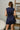 Freya Navy Pleated Flare Mini Dress- full back view