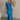 Andrea Blue Satin Floral Midi Dress- full body view