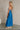 Andrea Blue Satin Floral Midi Dress- side view