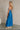 Andrea Blue Satin Floral Midi Dress- side view