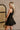 Vera Black Mini Flare Skirt- close up side view