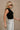 Harlow Black Textured Crinkle Tank- frontal side view