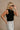 Harlow Black Textured Crinkle Tank- close up side view