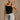 Brooke Black & Gold Medallion Halter Tank- frontal top view