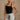 Brooke Black & Gold Medallion Halter Tank- frontal top view