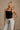 Brooke Black & Gold Medallion Halter Tank- frontal top view