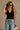 Blair Black Crinkle V-Neckline Tank- front top view