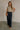 Amina Light Taupe & Navy Stripe Top - full body view