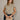 Amina Light Taupe & Navy Stripe Top - front view