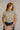 Amina Light Taupe & Navy Stripe Top - front top view