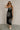 Destiny Black & White Floral Midi Dress- full body view