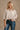 Carmen Brown & White Stripe Peplum Top- front top view