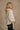 Carmen Brown & White Stripe Peplum Top- frontal side view